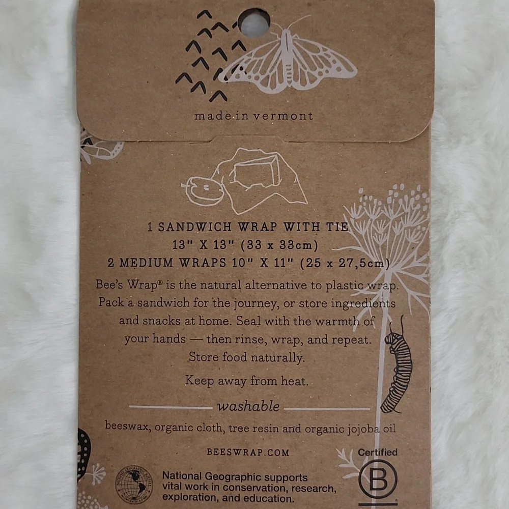 Bee's Wrap Food Wrap 1 Sandwich & 2 Medium Wraps - Picture 5 of 5